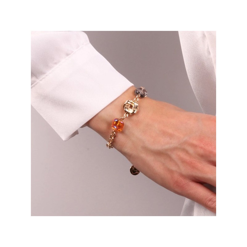Bracciale in Metallo con cristalli ispirati al vetro di Murano