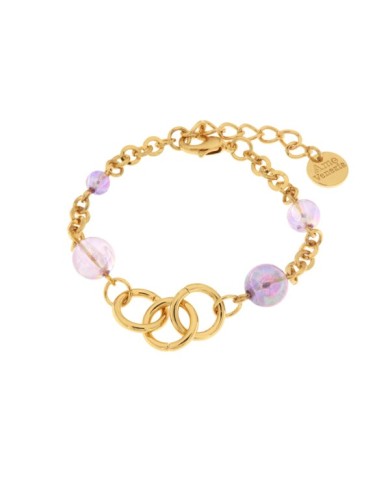 Bracciale in Metallo con cristalli viola ispirati al vetro di Murano