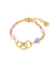 Bracciale in Metallo con cristalli viola ispirati al vetro di Murano