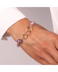 Bracciale in Metallo con cristalli viola ispirati al vetro di Murano
