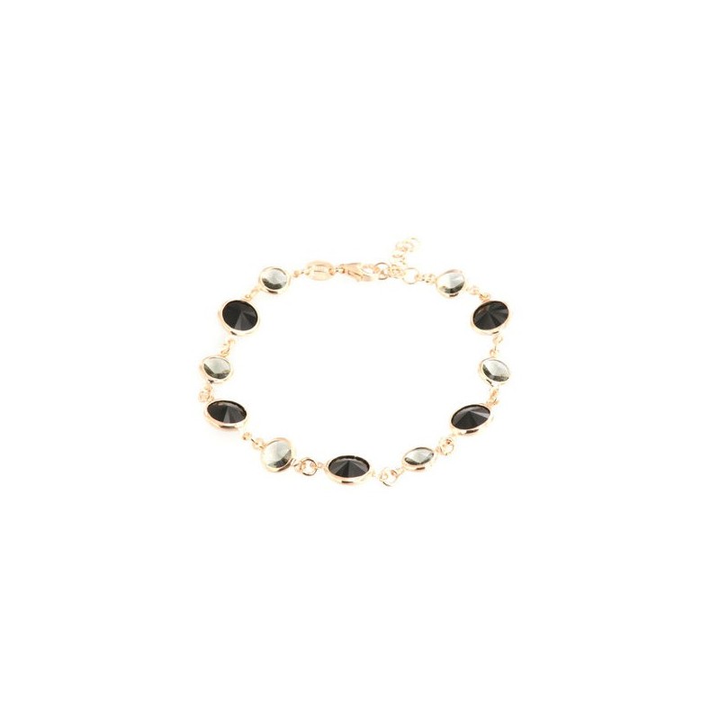 Bracciale in Argento 925 con giro di cristalli nelle sfumature del grigio fumè