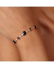 Bracciale in Argento 925 con giro di cristalli nelle sfumature del grigio fumè