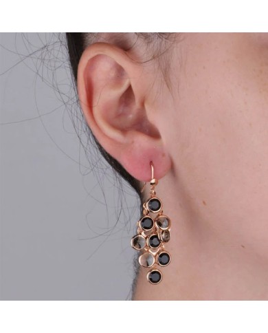 Orecchini in Argento 925 a cascata di cristalli fumè