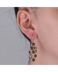 Orecchini in Argento 925 a cascata di cristalli fumè