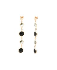 Orecchini in Argento 925 pendenti con cristalli nero e fumè