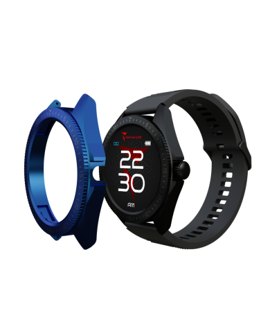 Smartwatch Rocks 2.0 con Cover Intercambiabili Cinturino Nero Cover Nera e Blu