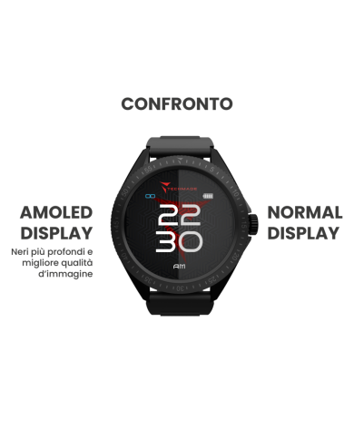 Smartwatch Rocks 2.0 con Cover Intercambiabili Cinturino Nero Cover Nera e Blu