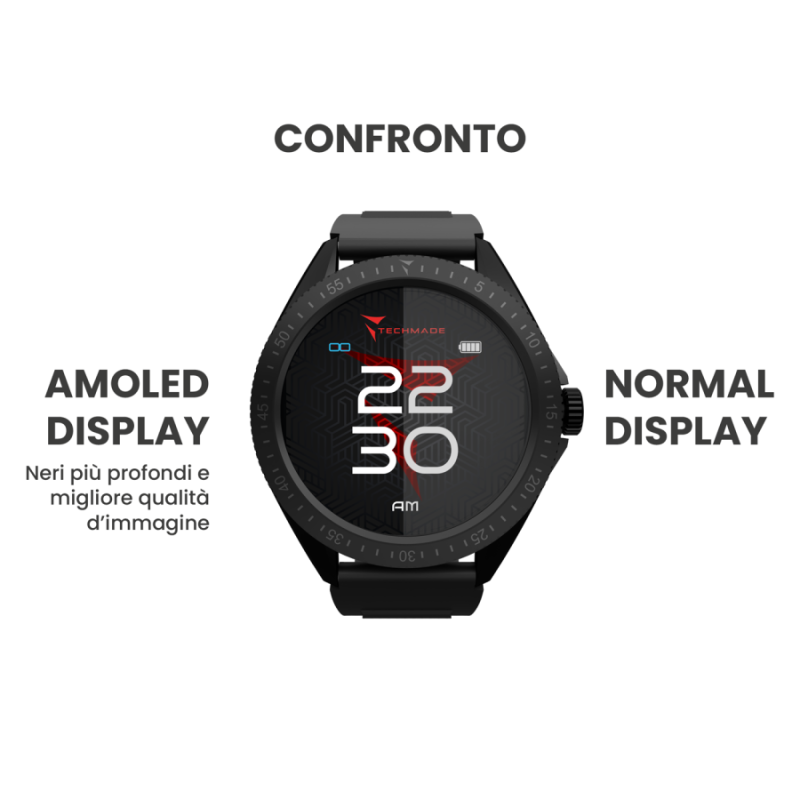 Smartwatch Rocks 2.0 con Cover Intercambiabili Cinturino Nero Cover Nera e Blu