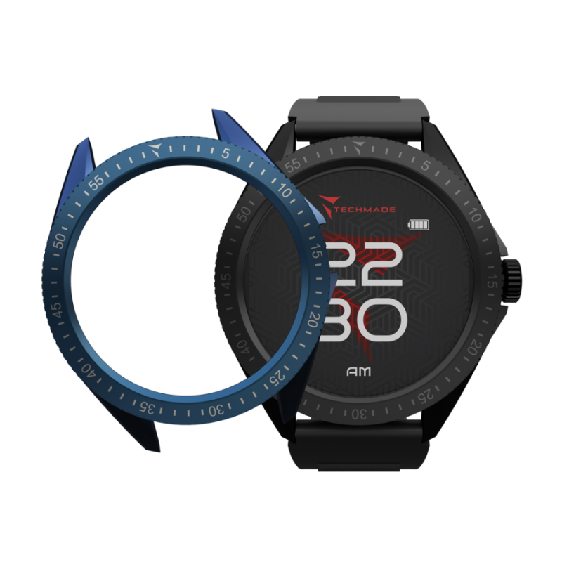Smartwatch Rocks 2.0 con Cover Intercambiabili Cinturino Nero Cover Nera e Blu