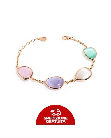 Bracciale Laguna Goccia rosa, lilla, ghiaccio e acqua marina