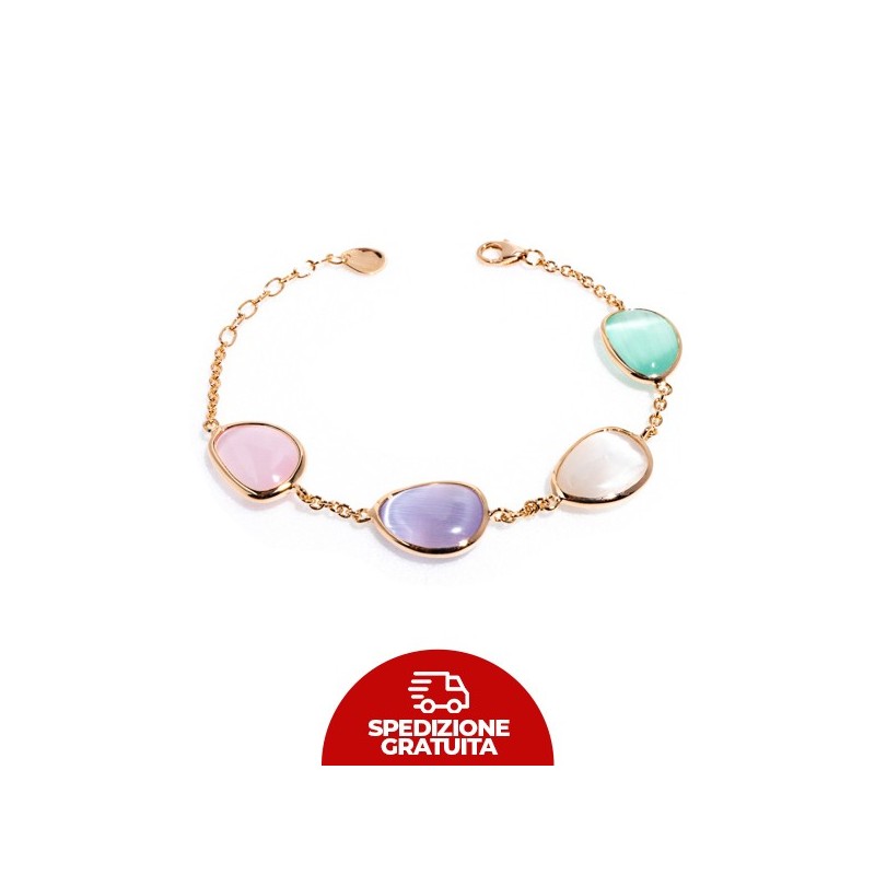 Bracciale Laguna Goccia rosa, lilla, ghiaccio e acqua marina
