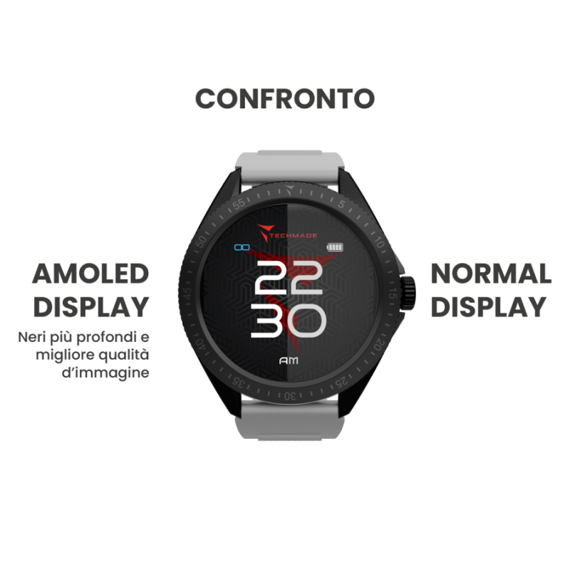 Smartwatch Rocks 2.0 con Cover Intercambiabili Cinturino Grigio Cover Nera e Silver