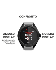 Smartwatch Rocks 2.0 con Cover Intercambiabili Cinturino Grigio Cover Nera e Silver