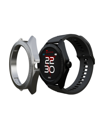 Smartwatch Rocks 2.0 con Cover Intercambiabili Cinturino Nero Cover Nera e Silver