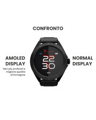 Smartwatch Rocks 2.0 con Cover Intercambiabili Cinturino Nero Cover Nera e Silver