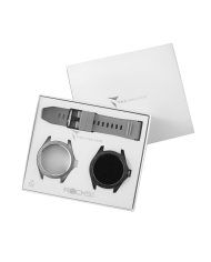 Smartwatch Rocks 2.0 con Cover Intercambiabili Cinturino Nero Cover Nera e Silver