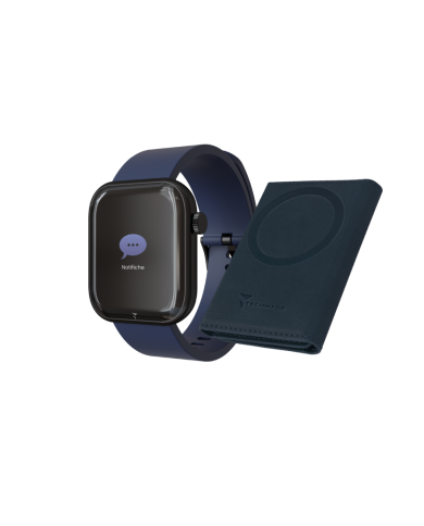 Smartwatch Glam con Intelligenza Artificiale - Bundle Pack - Cassa Black / Portafogli Blu
