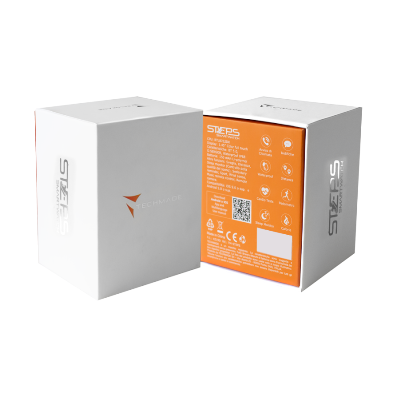 Smartwatch Steps Cassa Verde Cinturino Silicone Nero