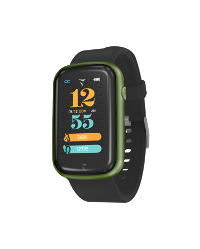 Smartwatch Steps Cassa Verde Cinturino Silicone Nero