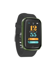 Smartwatch Steps Cassa Verde Cinturino Silicone Nero