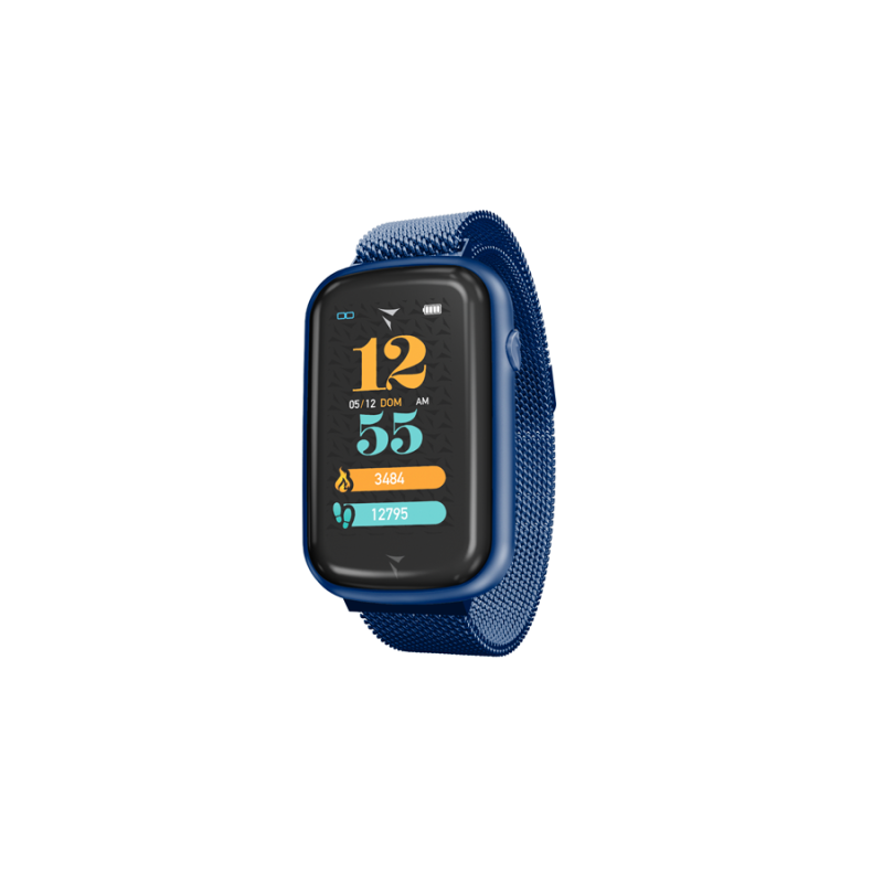 Smartwatch Steps Cassa Blu Cinturino Maglia Milano Blu
