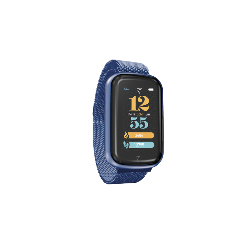 Smartwatch Steps Cassa Blu Cinturino Maglia Milano Blu