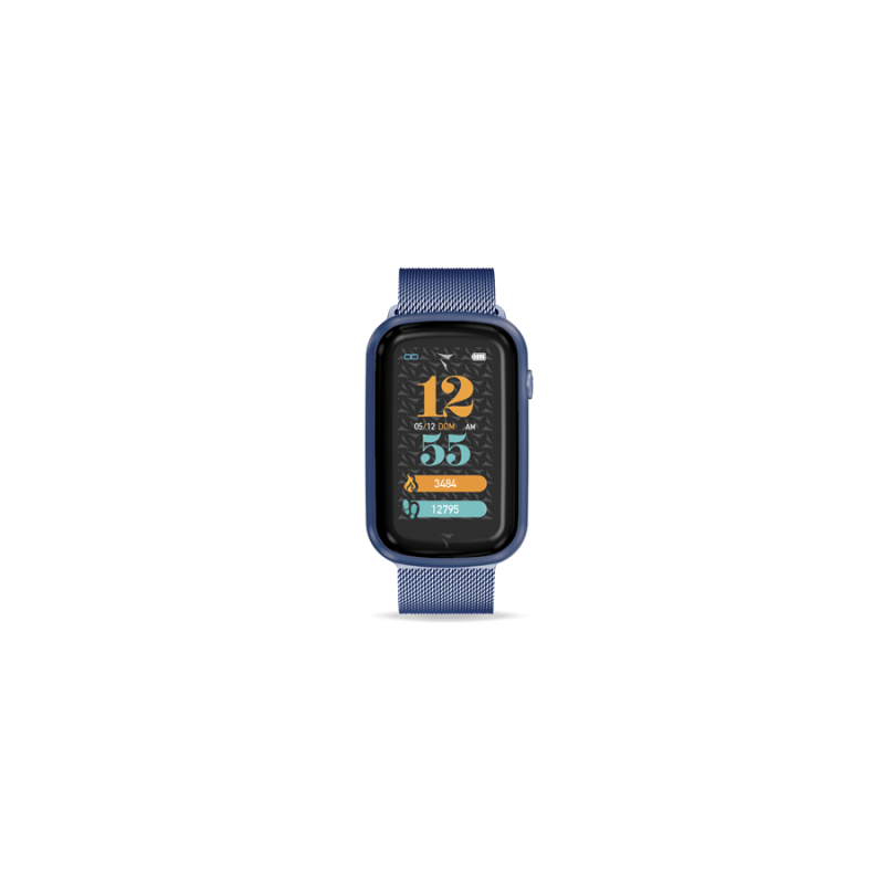 Smartwatch Steps Cassa Blu Cinturino Maglia Milano Blu