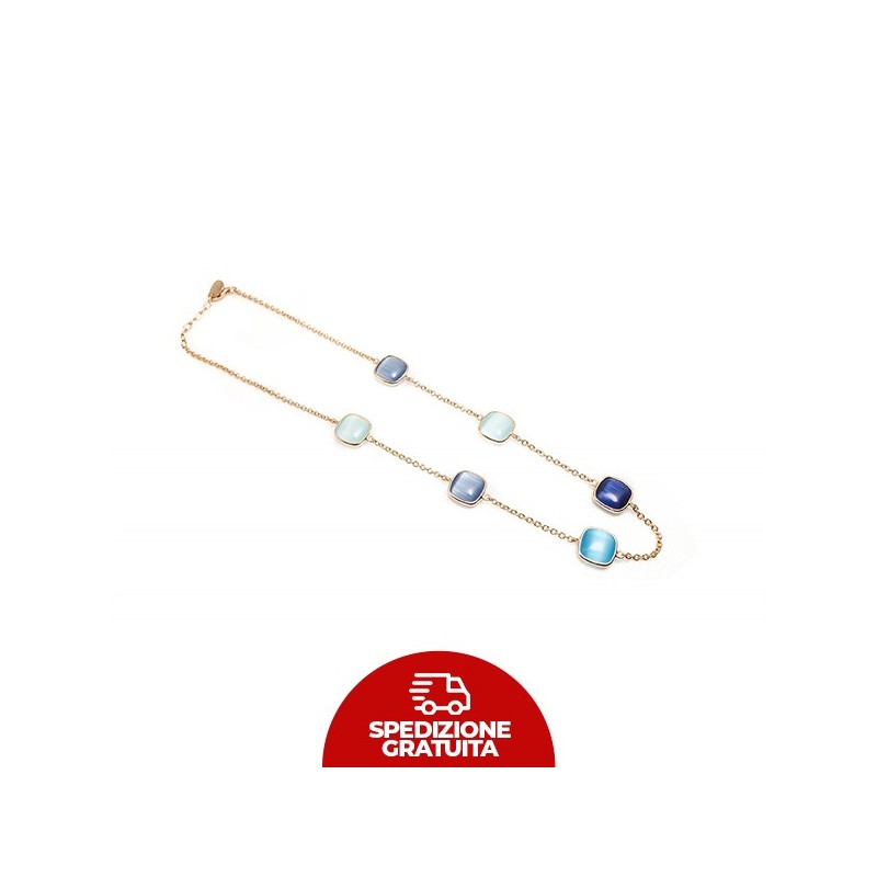 Girocollo Laguna Blu acqua, lavanda, blu mare e blu